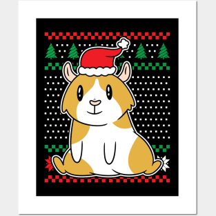 Ugly Christmas Sweaters Cute Guinea Pig Posters and Art